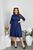 Женское платье с поясом цвет синий р.46/48 452417 452417 фото