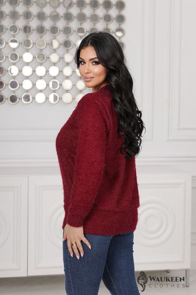 Жіночий светр трикотажний колір бордовий р.48/50 445641 445641 фото
