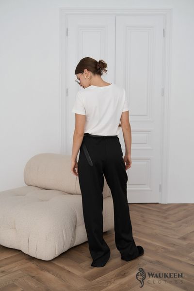Жіночі штани палаццо колір чорний р.XS 451399 451399 фото