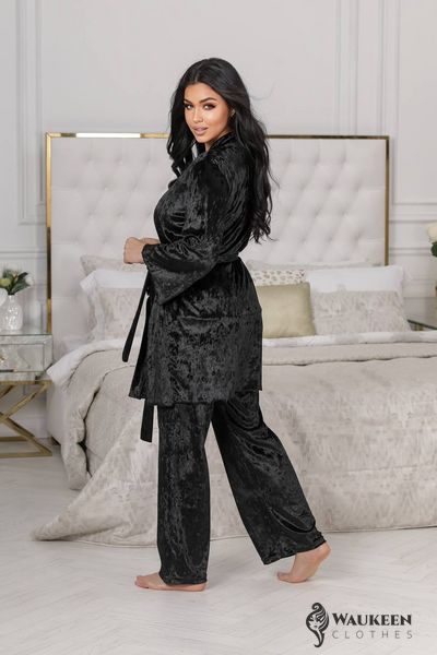 Жіноча піжама-трійка колір чорний р.50/52 447461 447461 фото