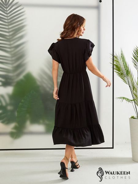 Жіноча сукня міді колір чорний 435746 435746 фото