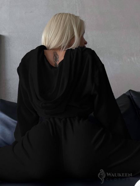 Жіночий комбінезон плюш велюр колір чорний р.42/44 453253 453253 фото