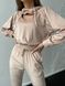 Жіночий велюровий костюм кофта та штани бежевого кольору р.44/46 377155 377155 фото 7