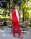 Женский костюм двойка брюки с жилетом красного цвета размер р.60/62 439511 379600 фото 3