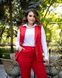Жіночий костюм двійка брюки з жилетом червоного кольору розмір р.60/62 439511 379600 фото 4
