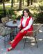 Жіночий костюм двійка брюки з жилетом червоного кольору розмір р.60/62 439511 379600 фото 2