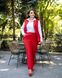 Жіночий костюм двійка брюки з жилетом червоного кольору розмір р.60/62 439511 379600 фото 1