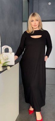 Женское макси платье цвет черный р.48/52 453408 453408 фото