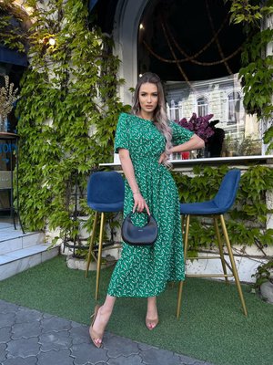 Жіноча сукня зі штапелю колір зелений р.42/44 456264 456264 фото