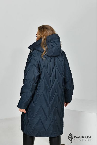 Жіноча тепла курточка колір синій р.54 447405 447405 фото