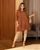 Жіноча сукня вільного крою з сорочковим коміром теракотового кольору 374403 382264 фото