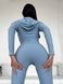 Жіночий костюм кроп-кофта та лосини колір блакитний р.42/44 432181 432181 фото 7