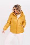 Жіноча коротка куртка з плащової тканини жовтого кольору р.52/54 377432 377432 фото