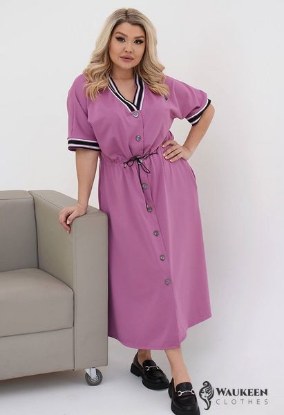 Жіноча сукня-халат вільного крою колір фреза р.54/56 452249 452249 фото
