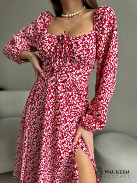 Жіноча сукня із софту колір червоний р.42/44 452926 452926 фото