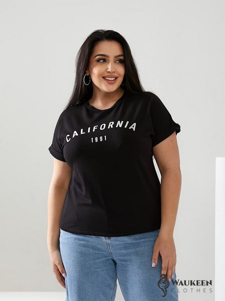 Жіноча футболка California колір чорний р.48/50 432456 432456 фото