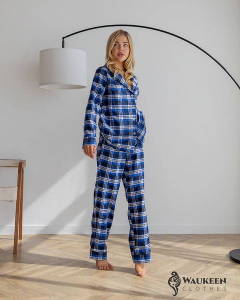 Жіноча піжама байка Liza колір синій р.L 443798 443767 фото