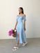 Жіноча літня сукня міді колір блакитний принт гілочка р.42 438589 438589 фото 6