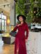 Жіноча сукня з поясом колір бордо р.50/52 454671 454671 фото 5