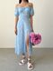 Жіноча літня сукня міді колір блакитний принт гілочка р.42 438589 438589 фото 3