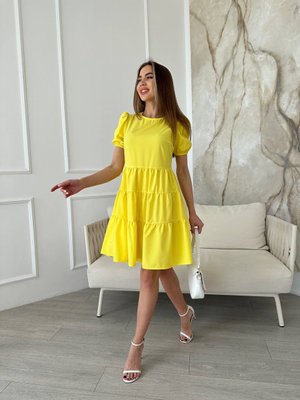 Жіноча коротка сукня із софту "Classic" колір жовтий р.50/52 440230 440230 фото