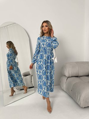Жіноча сукня із шовкового софту колір синій р.42/44 453513 453513 фото