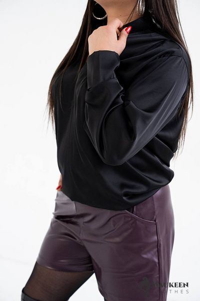 Жіночі шорти із еко-шкіри колір бордо р.50/52 446606 446606 фото