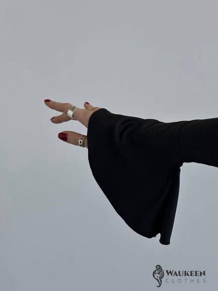 Жіноча сукня міді колір чорний р.42/44 448299 448299 фото