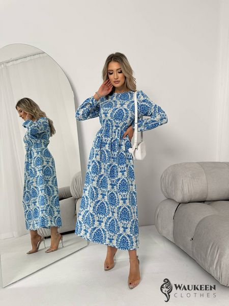 Жіноча сукня із шовкового софту колір синій р.42/44 453513 453513 фото
