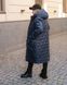 Женское зимнее пальто синее ромб размер 50/52 332782 386145 фото 2