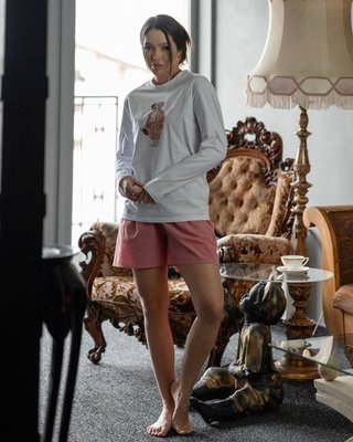 Женская пижама с шортами «Teddy» цвет розовый р.L 453335 453335 фото