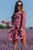 Женское платье с поясом цвет лиловый в черный горох р.42/44 437858 437858 фото