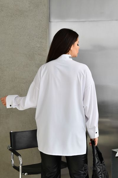 Жіноча блуза із софту колір білий р.60/62 452866 452866 фото