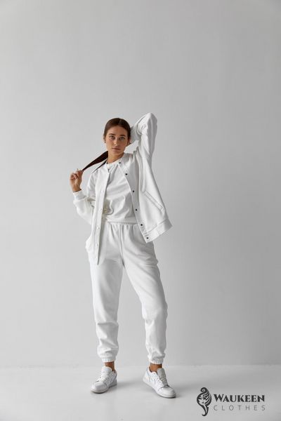 Жіночий костюм худі+джогери колір білий р.L 441445 441445 фото