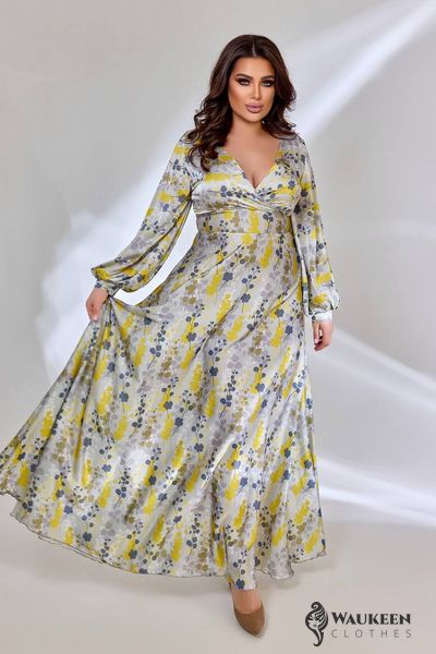 Жіноча сукня вільного крою колір жовтий р.50/52 452820 452820 фото