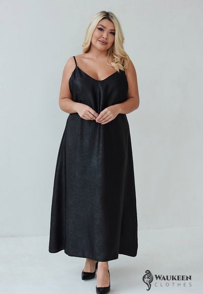 Жіноча сукня комбінація колір чорний р.50/52 448782 448782 фото