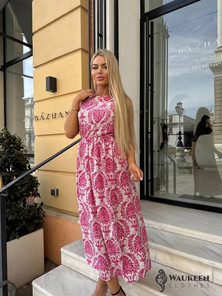 Жіноча сукня із шовкового софту колір рожевий р.42/44 459616 459616 фото