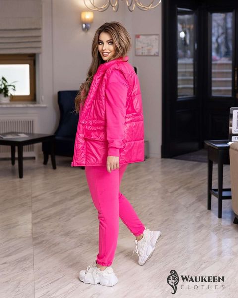 Жіночий спортивний костюм із жилетом рожевого кольору р.L/XL 46/48 357813 379931 фото