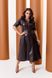 Жіноча сукня А-силуету з екошкіри шоколадного кольору 374704 382054 фото 2