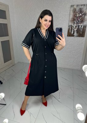 Жіноча сукня-халат вільного крою колір чорний р.46/48 452173 452173 фото