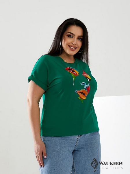 Жіноча футболка FACE колір зелений р.42/46 433034 433034 фото