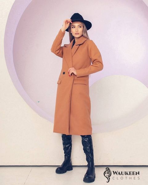 Жіноче пальто з кашеміру колір мокко р.46/48 449020 449020 фото