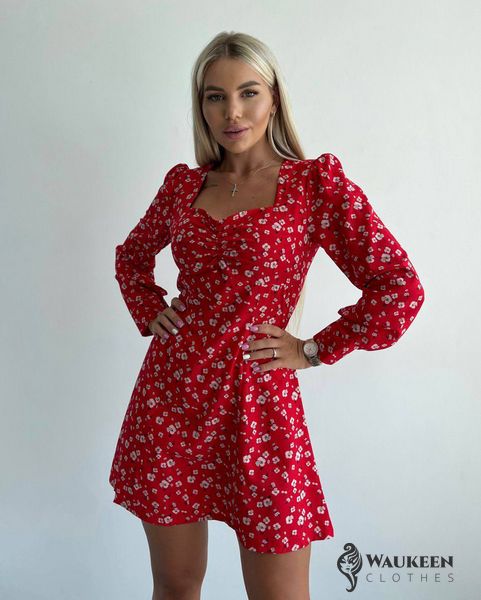 Жіноча сукня із софту колір червоний р.46/48 452998 452998 фото