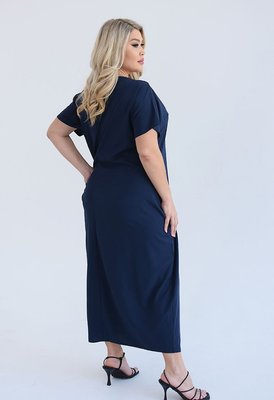 Жіноча сукня вільного крою міді колір синій р.48/50 459077 459077 фото