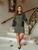 Жіноча сукня із вставками еко-шкіри колір хакі р.50/52 355582 378441 фото