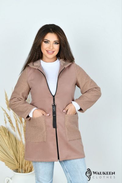 Жіноче пальто із кашеміру колір мокко р.48/50 442809 442815 фото