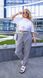 Жіночі льняні штани колір сірий р.48/50 455571 455571 фото 2