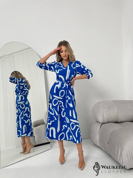 Женское платье из шелкового софта цвет синий р.42/44 454124 454124 фото