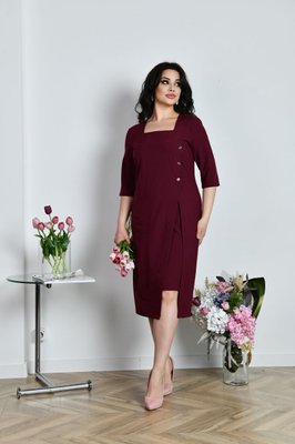 Жіноча асиметрична сукня колір марсал р.48/50 438133 438133 фото