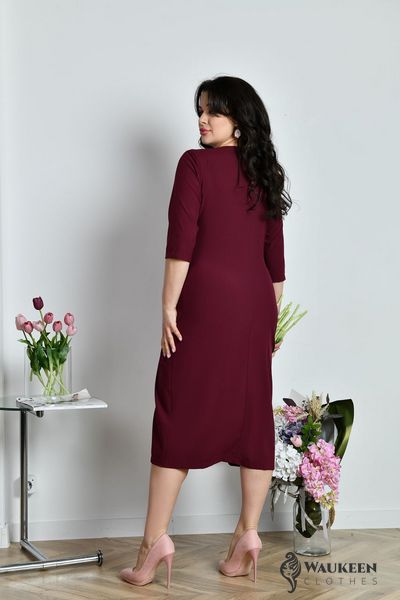 Жіноча асиметрична сукня колір марсал р.48/50 438133 438133 фото